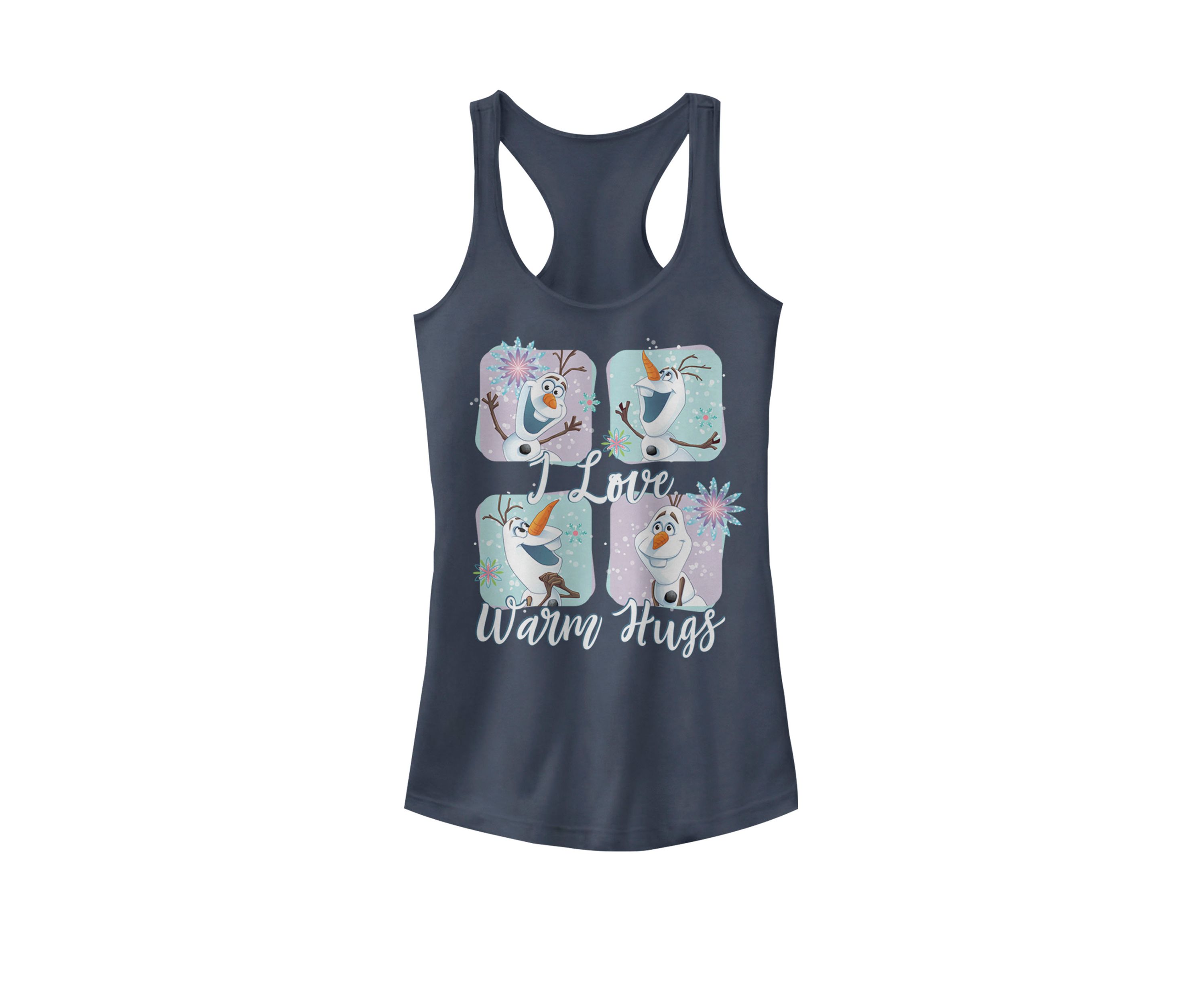 Frozen Olaf Love Warm Hugs Colorful Racerback Tank
