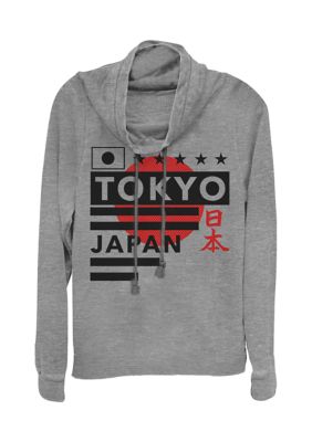 Fifth Sun Women's Junior's Japan Minimal Graphic Pullover, Gray, Small