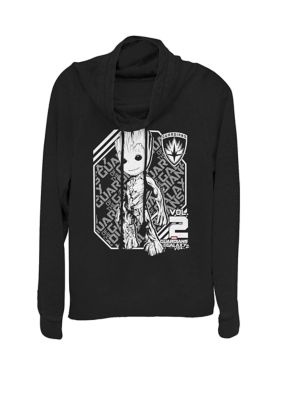 Marvel Junior's Guardians Of The Galaxy Vol 2 Baby Groot Badge Cowl Neck Graphic Pullover, Black, XSmall -  0194747718769