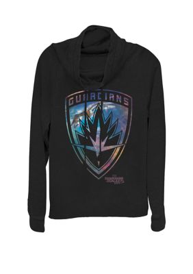 Marvel Women's Guardians of Galaxy 2 Milano Shield Cowl Neck Pullover, Black, XL