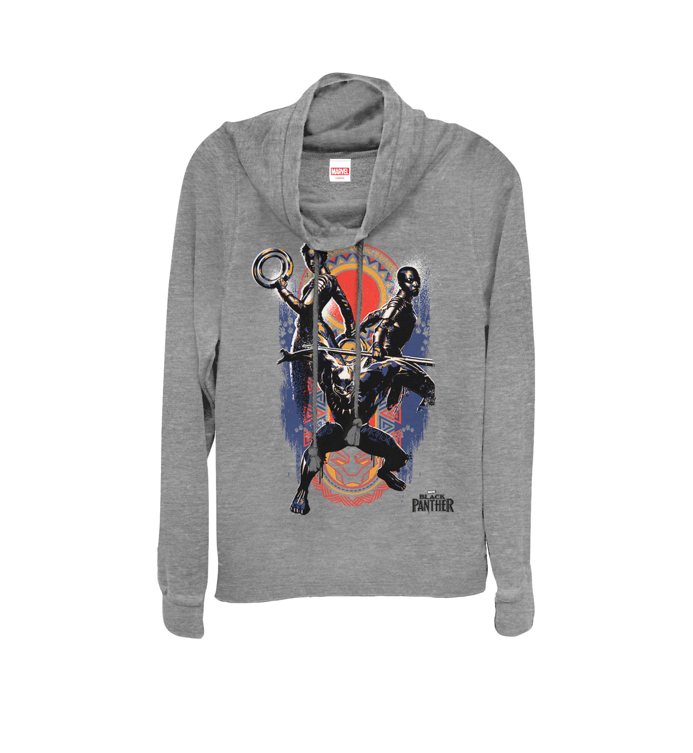 Black Panther Movie Warrior Trio Cowl Neck Pullover