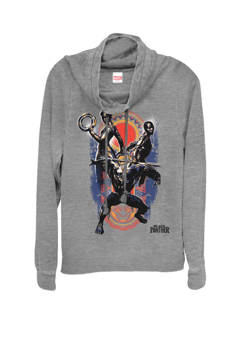 Black Panther Movie Warrior Trio Cowl Neck Pullover