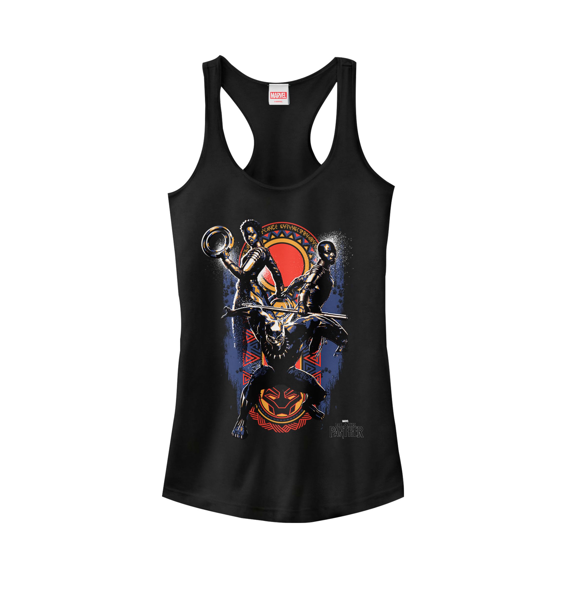 Black Panther Movie Warrior Trio Racerback Tank