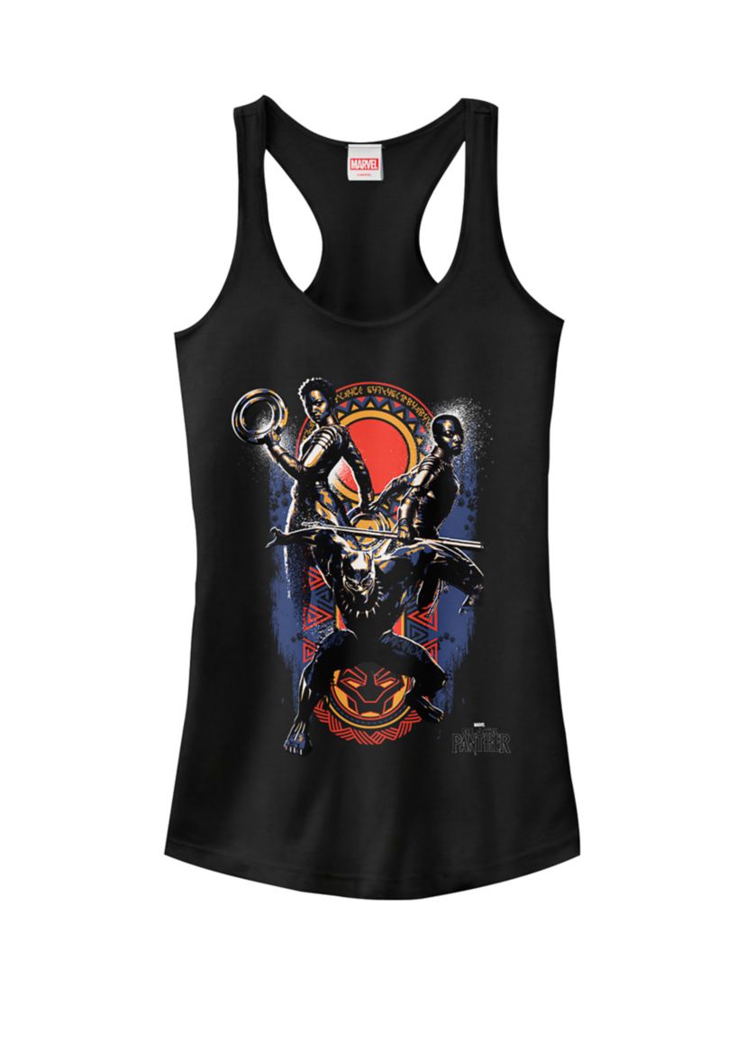 Black Panther Movie Warrior Trio Racerback Tank