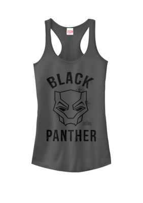 Marvel Women's Black Panther Movie Collegiate Graffiti Mask Racerback Tank Top