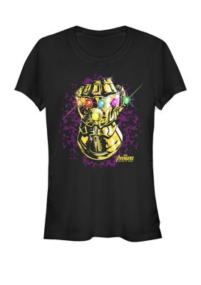 Marvel Women's Avengers Infinity War Gauntlet Paint Short Sleeve T-Shirt, Black, XXL