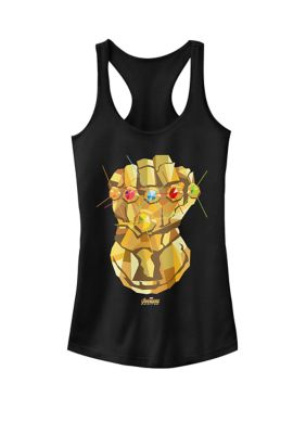 Marvel Women's Infinity War Low Poly Gauntlet Racerback Tank Top, Black, XXL