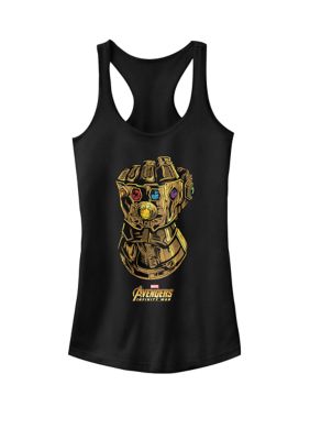 Marvel Women's Avengers Infinity War Gauntlet Gems Racerback Tank Top, Black, XXL