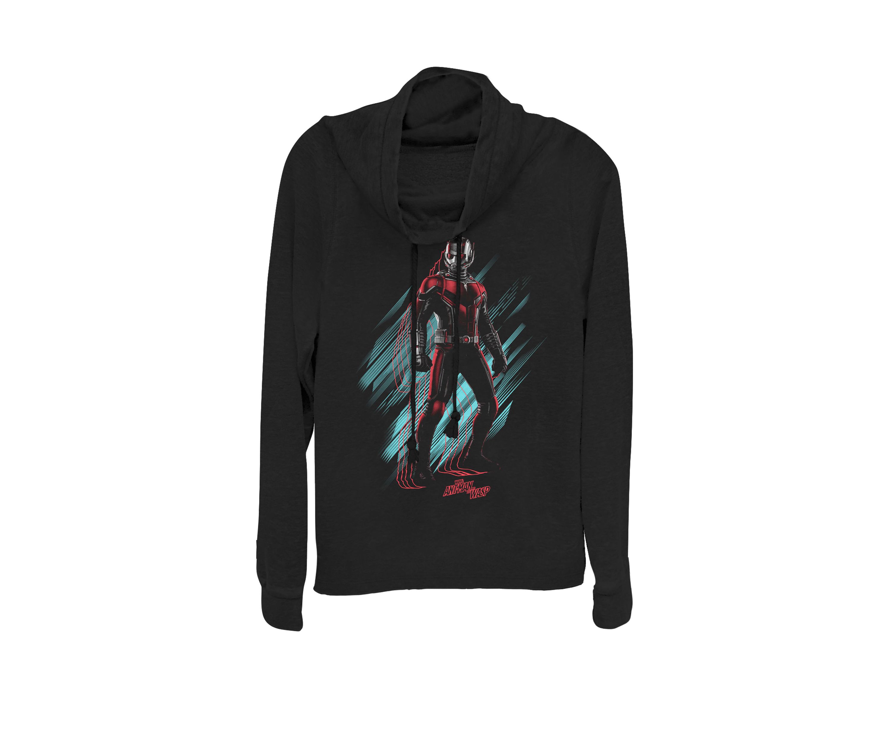 Juniors Ant Man Standing Pose Cowl Neck Graphic Pullover