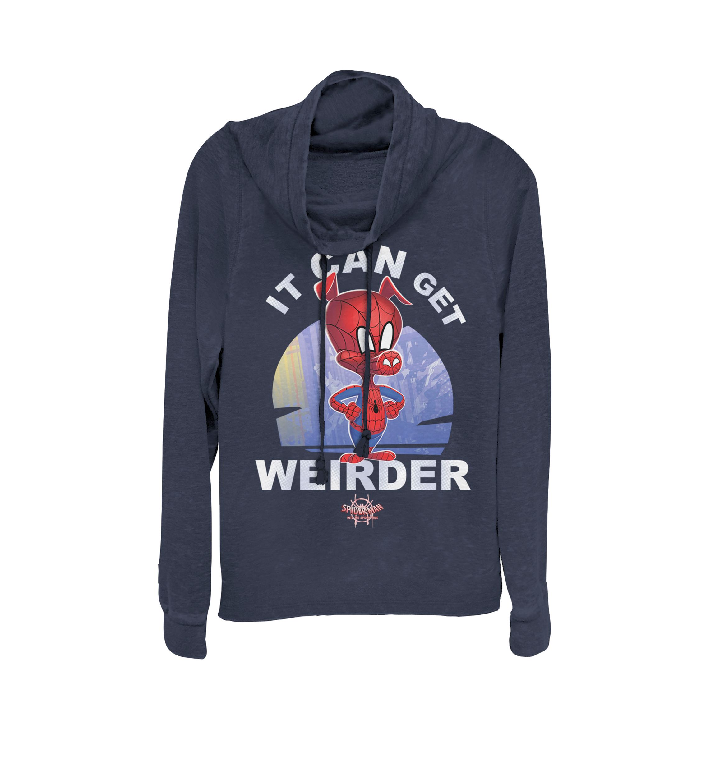 Juniors Spider-Man Spiderverse Spider-Ham Cowl Neck Graphic Pullover