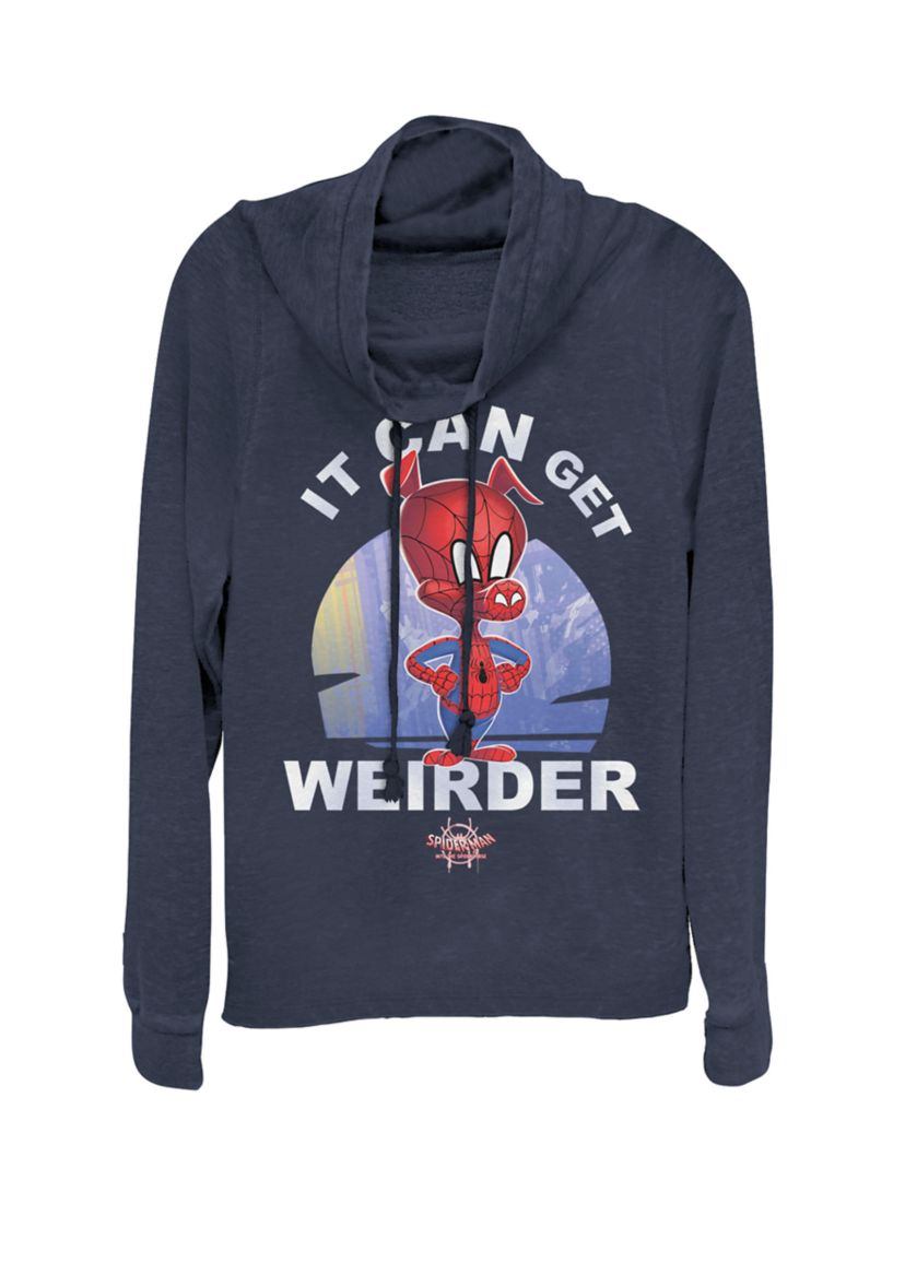 Juniors Spider-Man Spiderverse Spider-Ham Cowl Neck Graphic Pullover