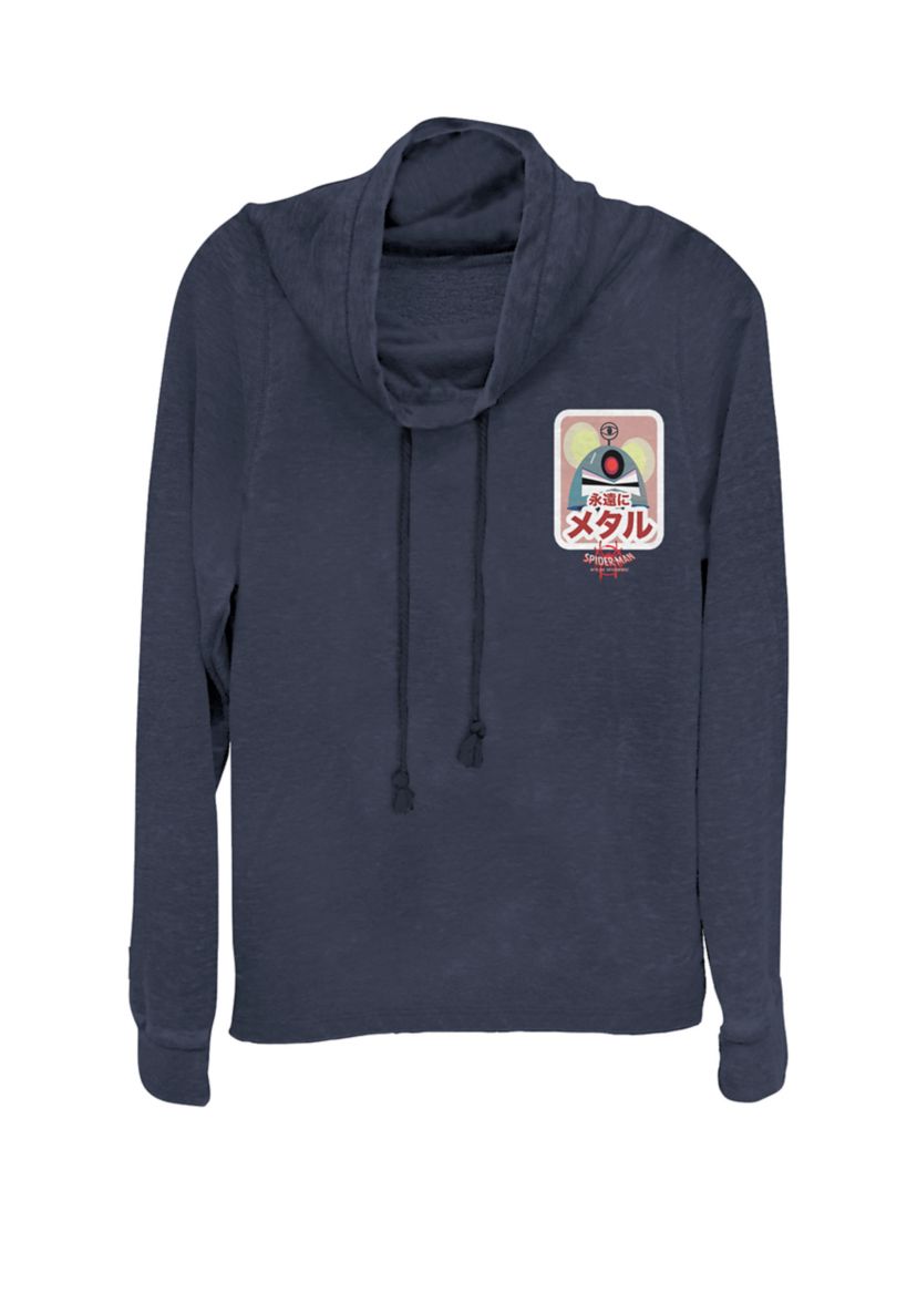 Spider-Man Spider-Verse Robot Mouse Sticker Pocket Cowl Neck Graphic Pullover