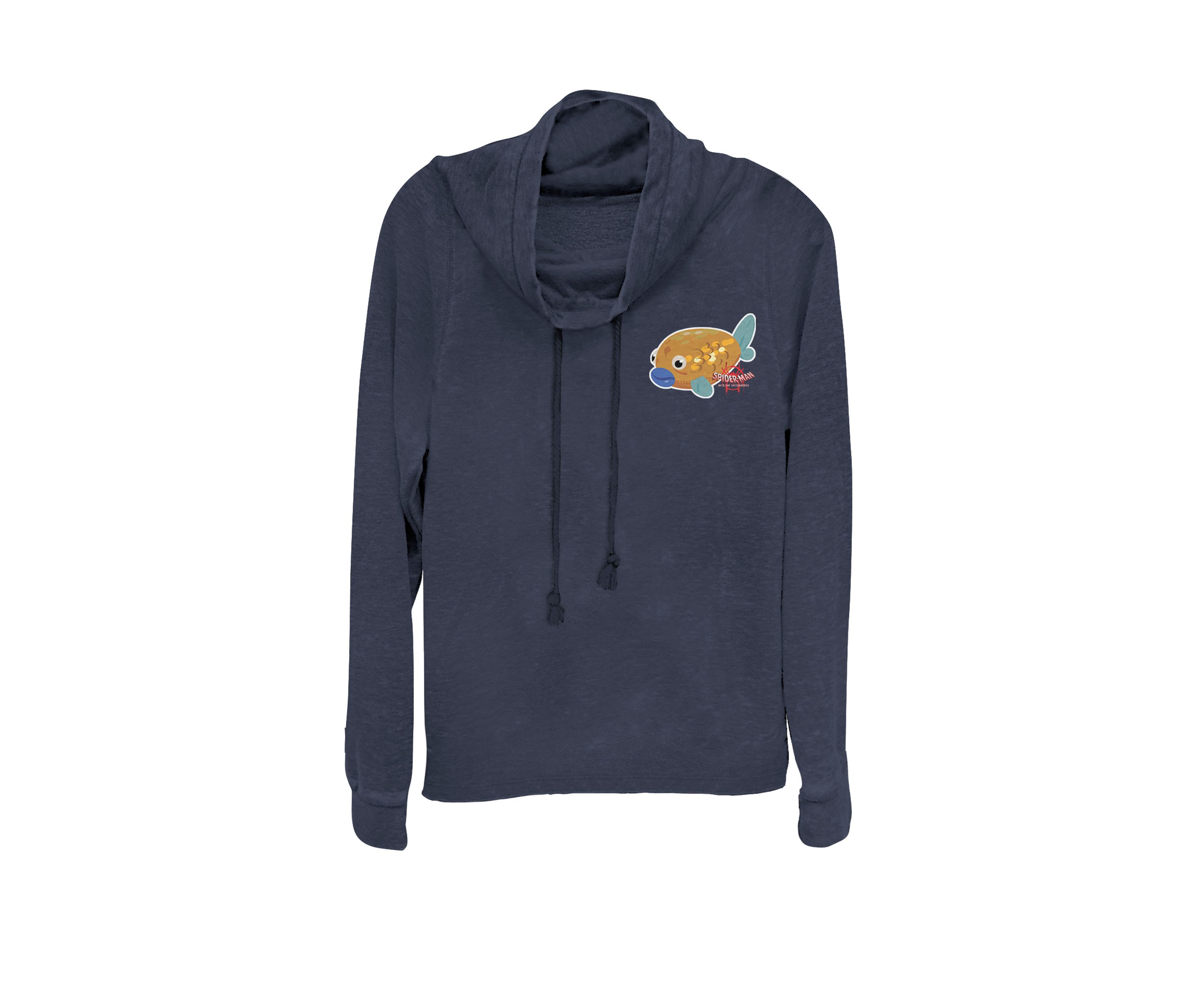 Spider-Man Spider-Verse Koi Fish Sticker Left Chest Logo Cowl Neck Pullover