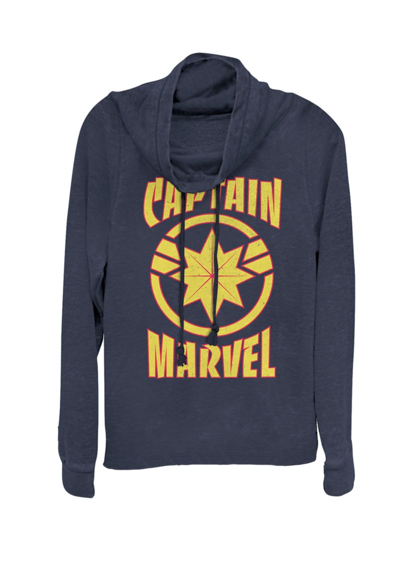 Captain Marvel™ Classic Star Logo Cowl Neck Graphic Pullover