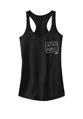 Women's Captain Marvelâ¢ Bold Tie Dye Movie Logo Racerback Tank Top, Black, XXL