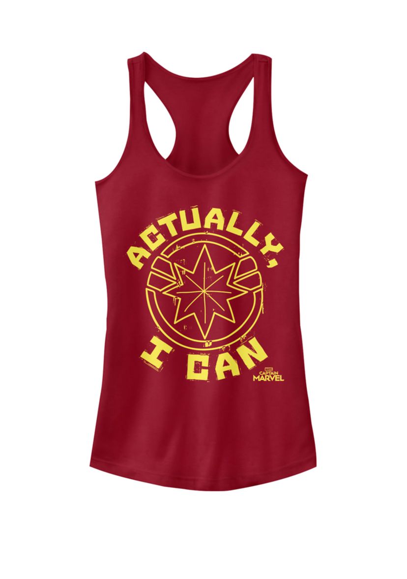 Captain Marvel™ Actually I Can Yellow Logo Racerback Tank
