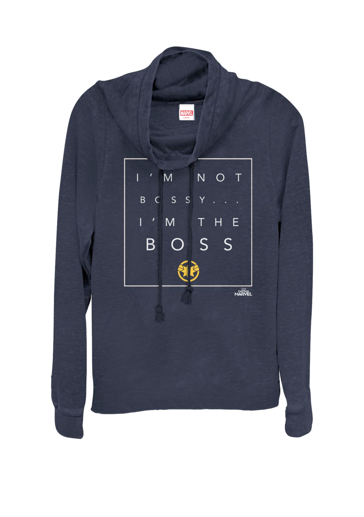 Captain Marvel™ Not Bossy Im The Boss Cowl Neck Pullover