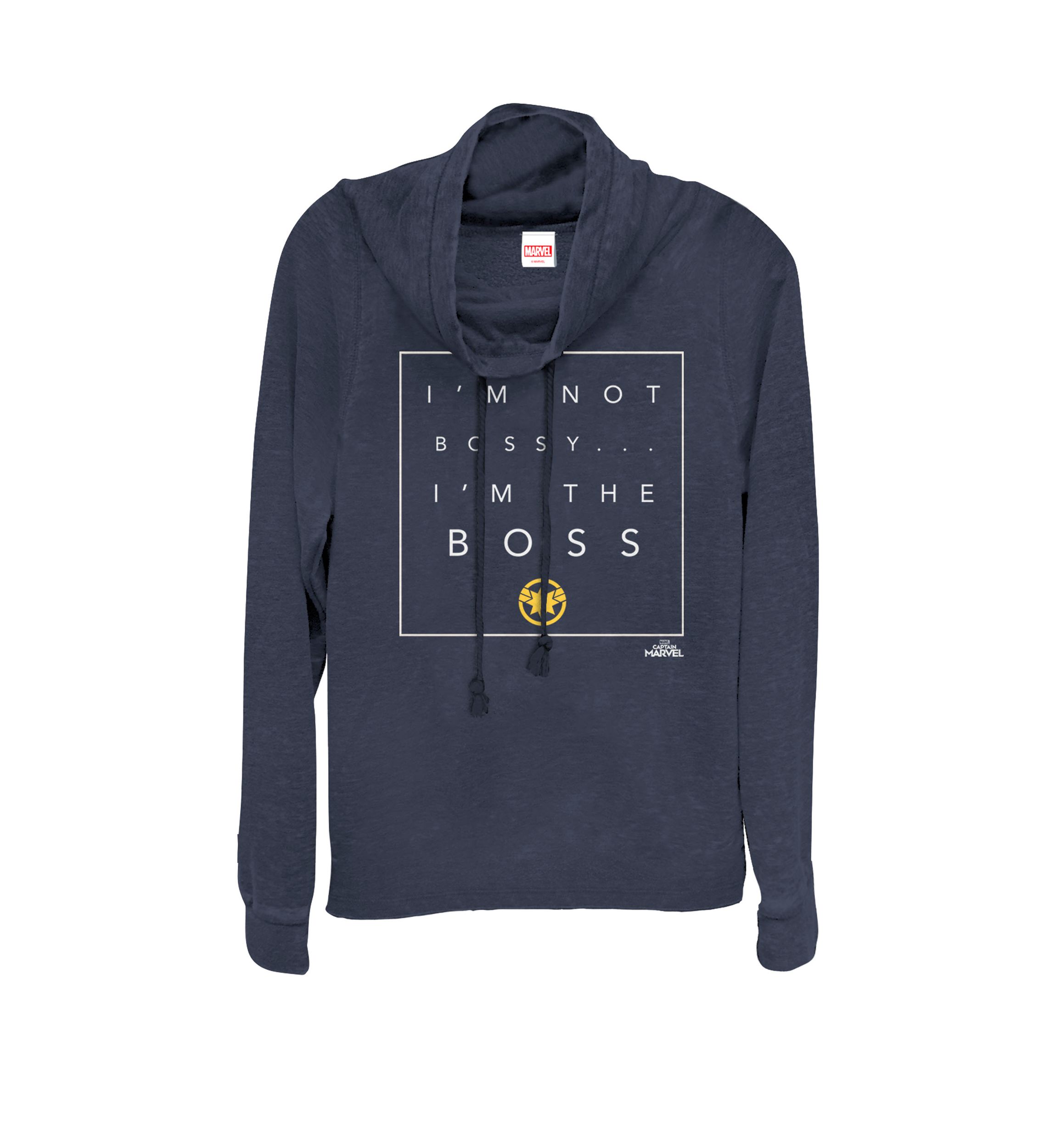 Captain Marvel™ Not Bossy Im The Boss Cowl Neck Pullover