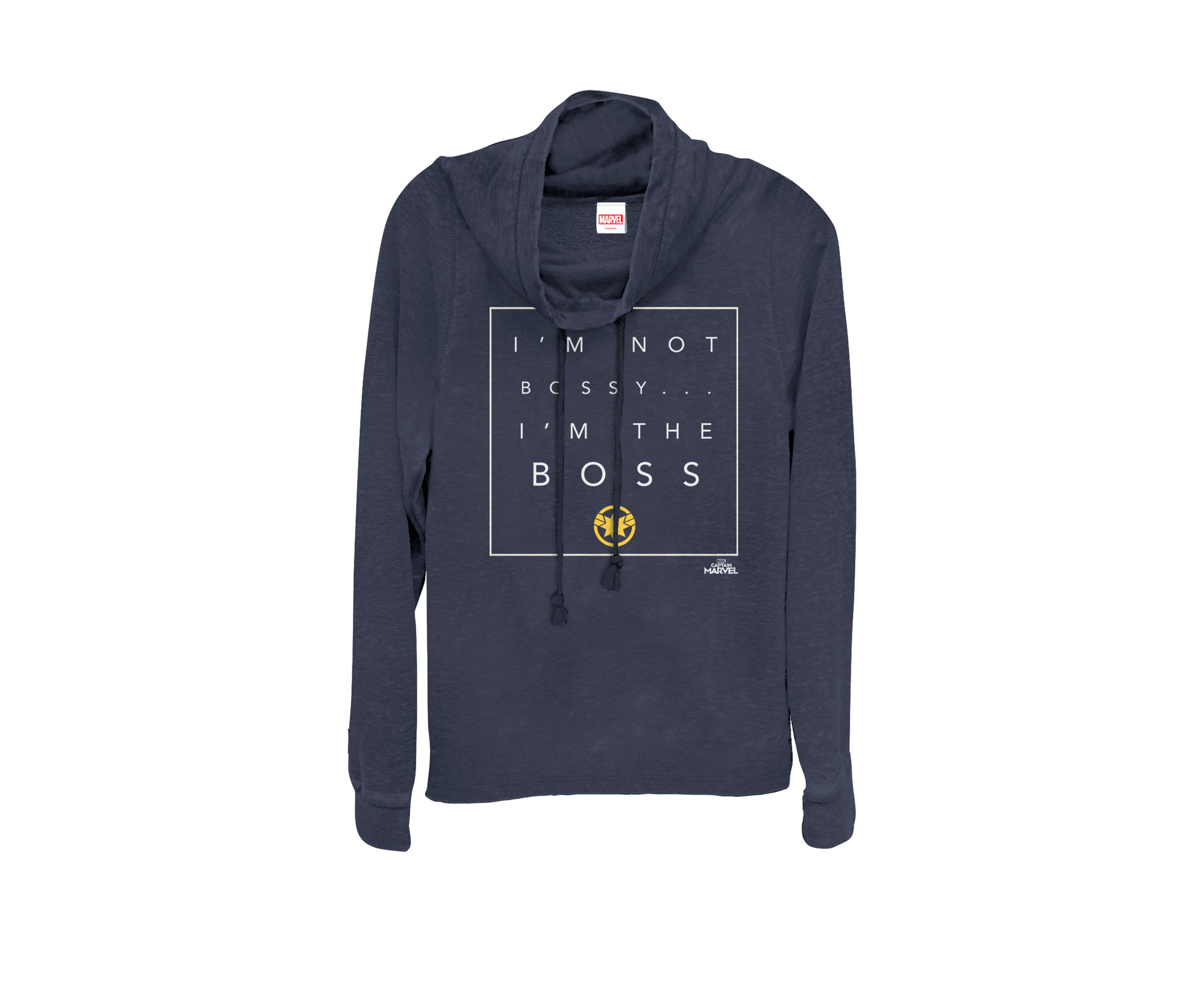 Captain Marvel™ Not Bossy Im The Boss Cowl Neck Pullover