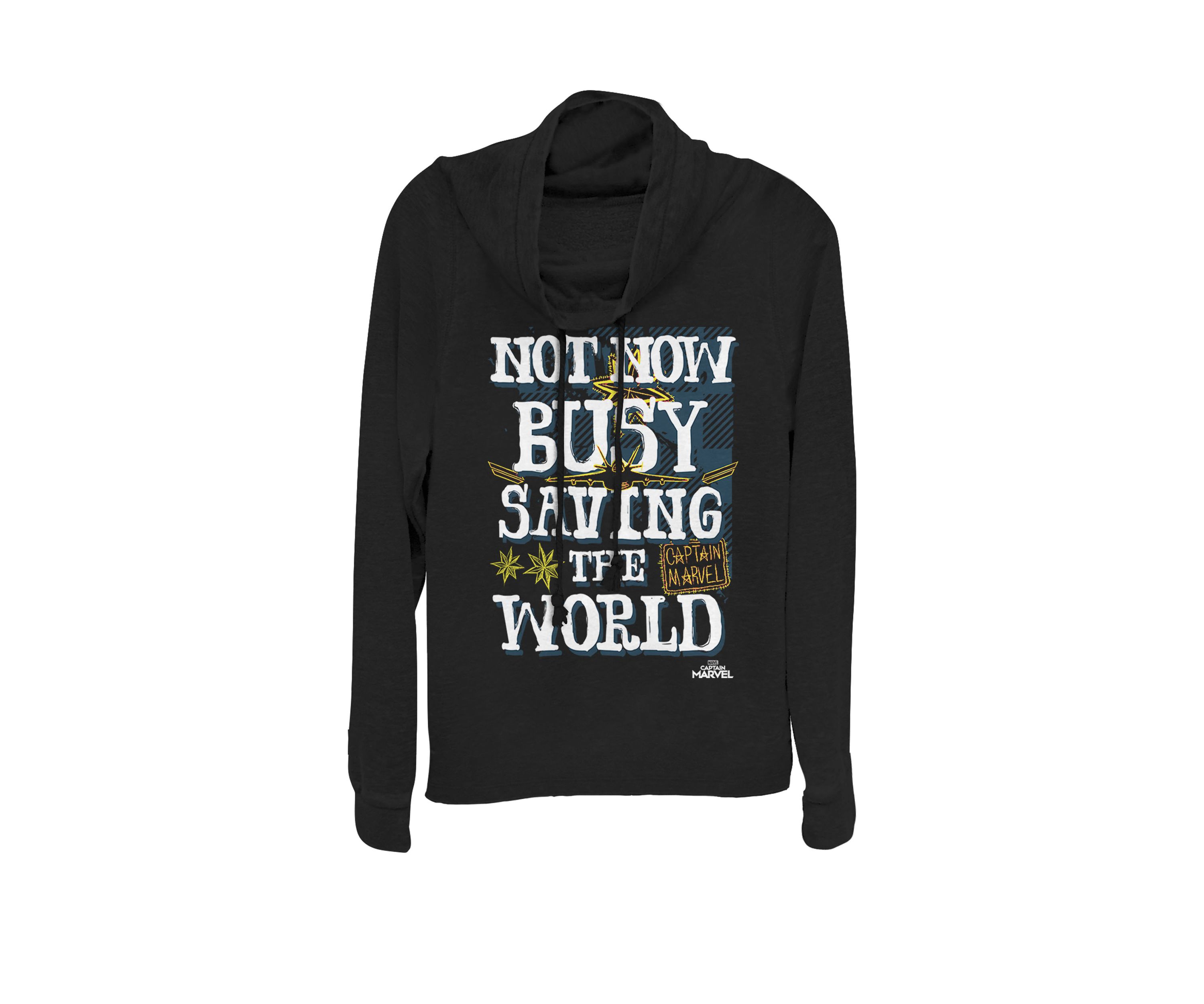Captain Marvel™ Busy Saving The World Cowl Neck Pullover