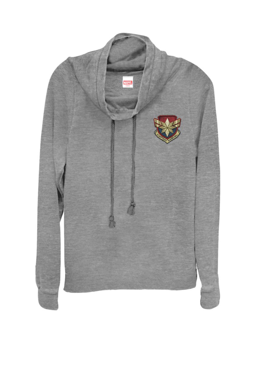 Captain Marvel™ Movie Stitched Badge Cowl Neck Graphic Pullover