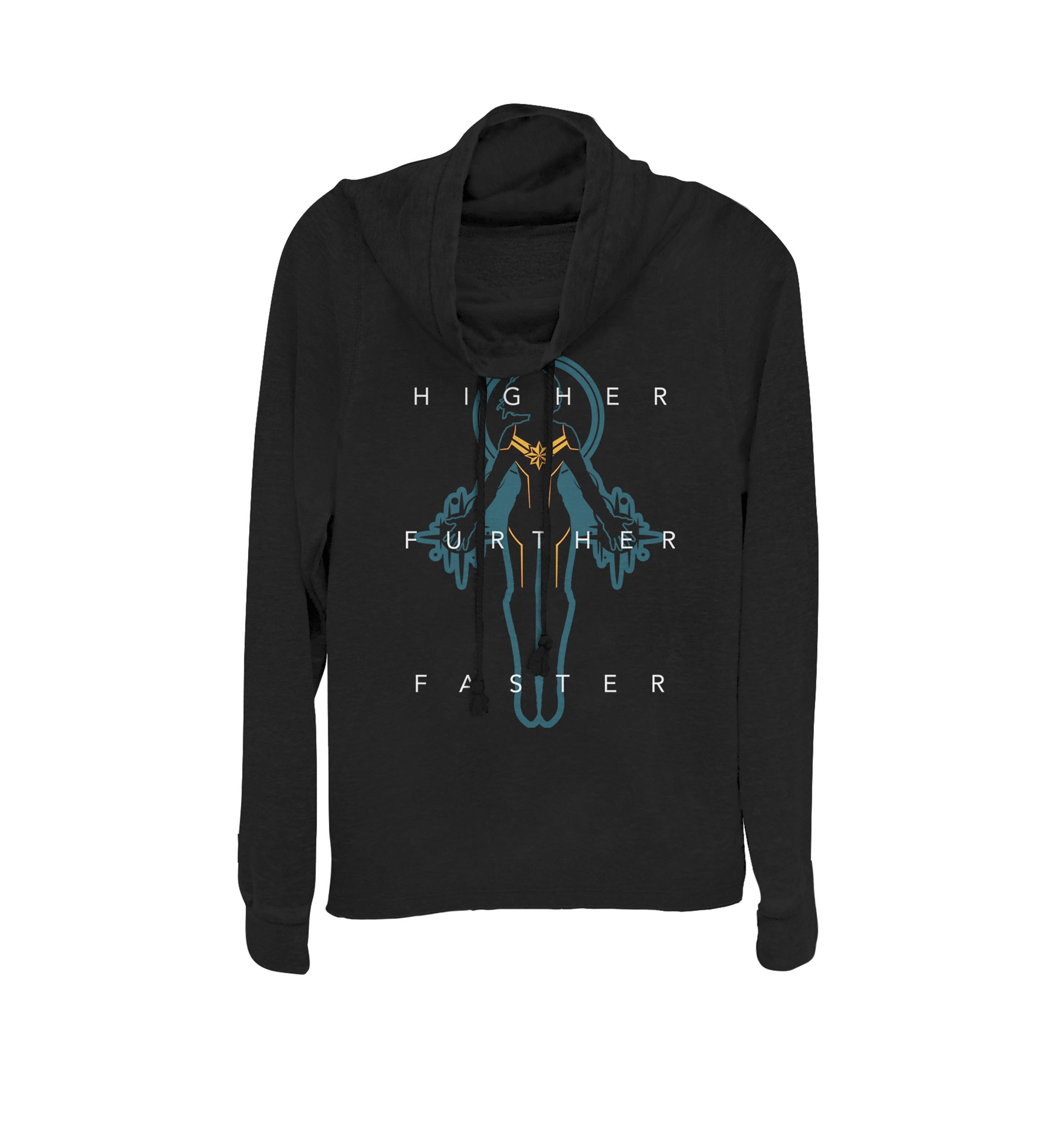 Captain Marvel™ Higher Further Faster Cowl Neck Graphic Pullover