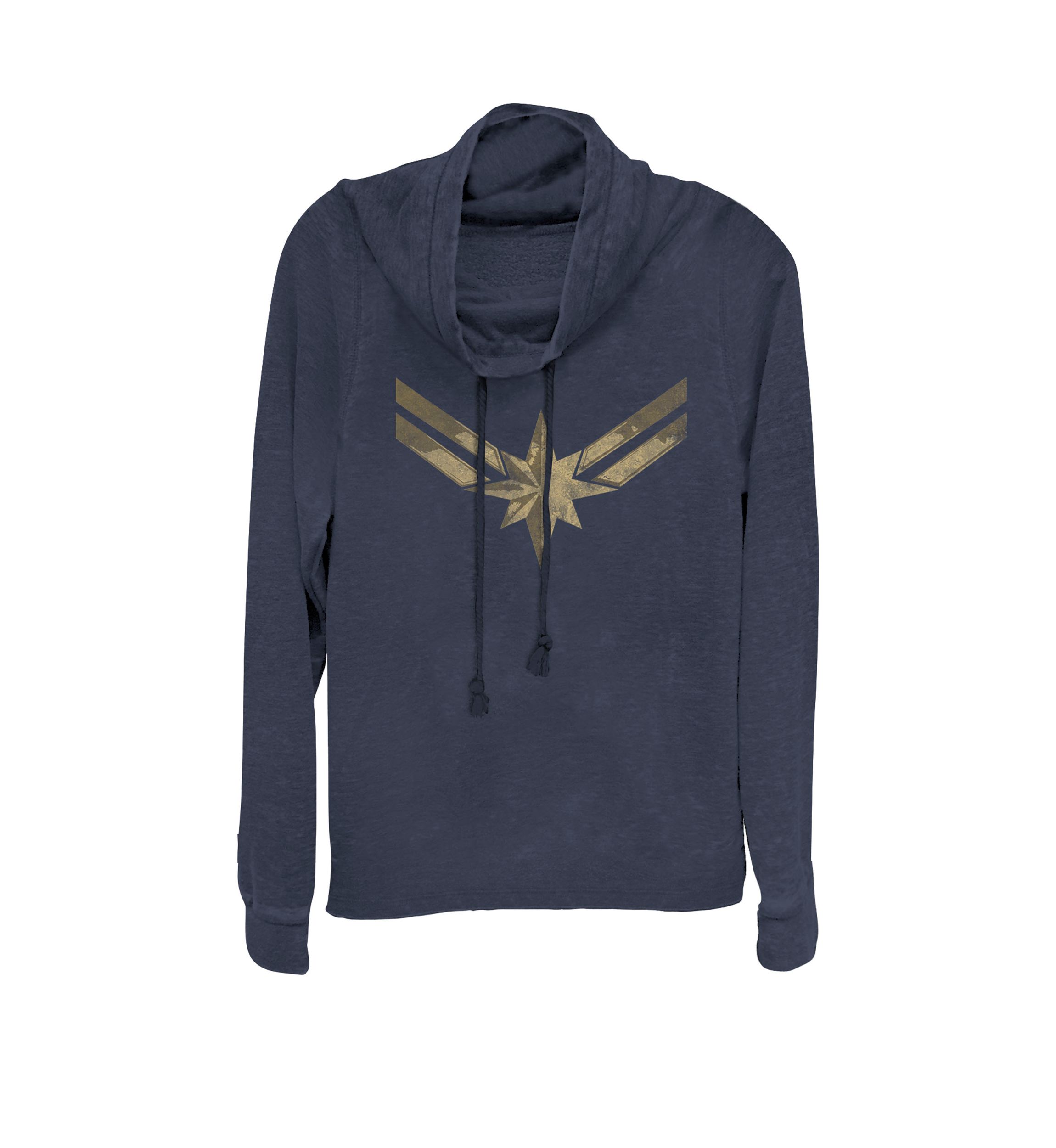 Captain Marvel™ Movie Gold Blue Logo Cowl Neck Pullover