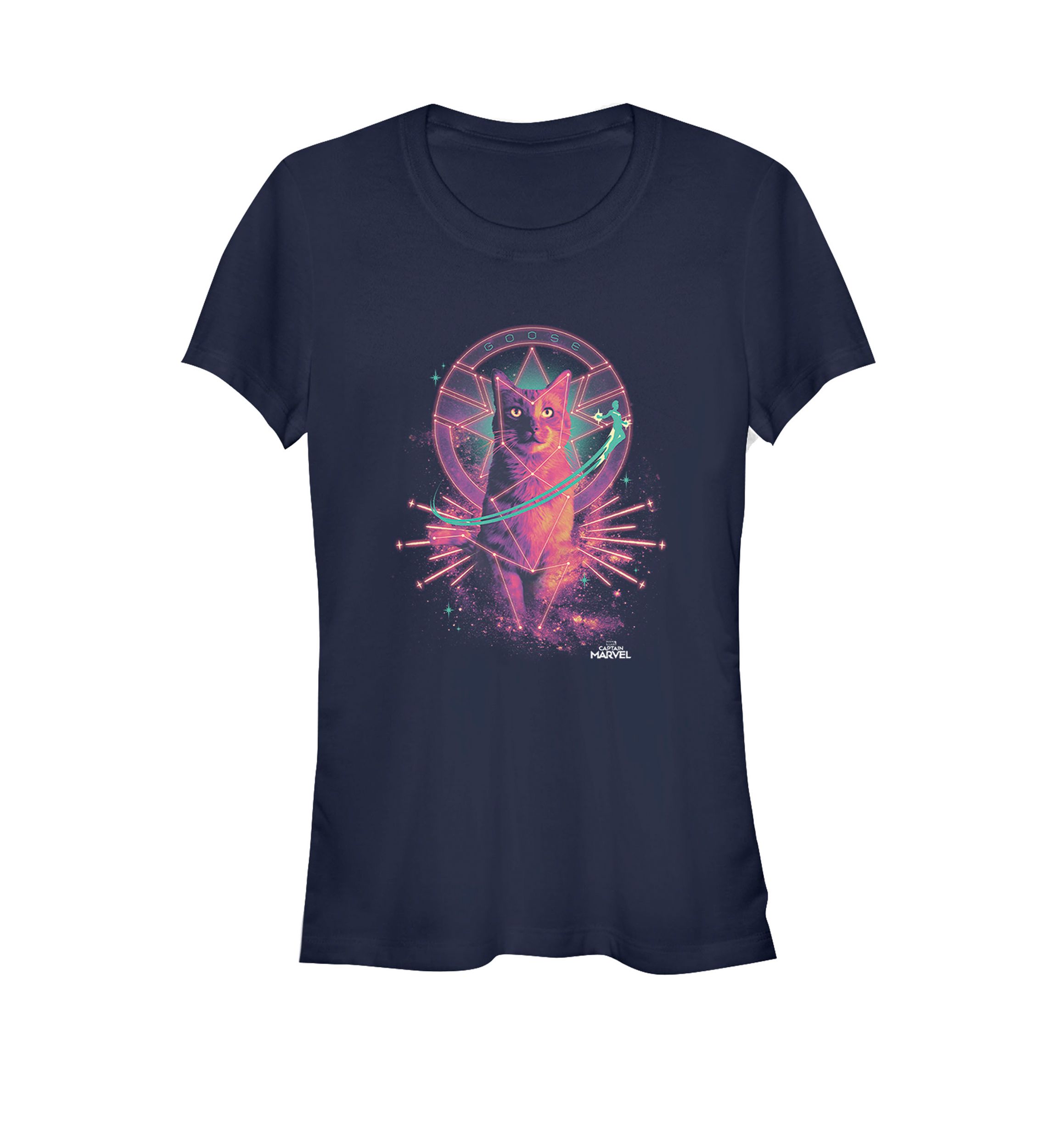 Captain Marvel™ Movie Goose Galaxy Portrait Short Sleeve T-Shirt