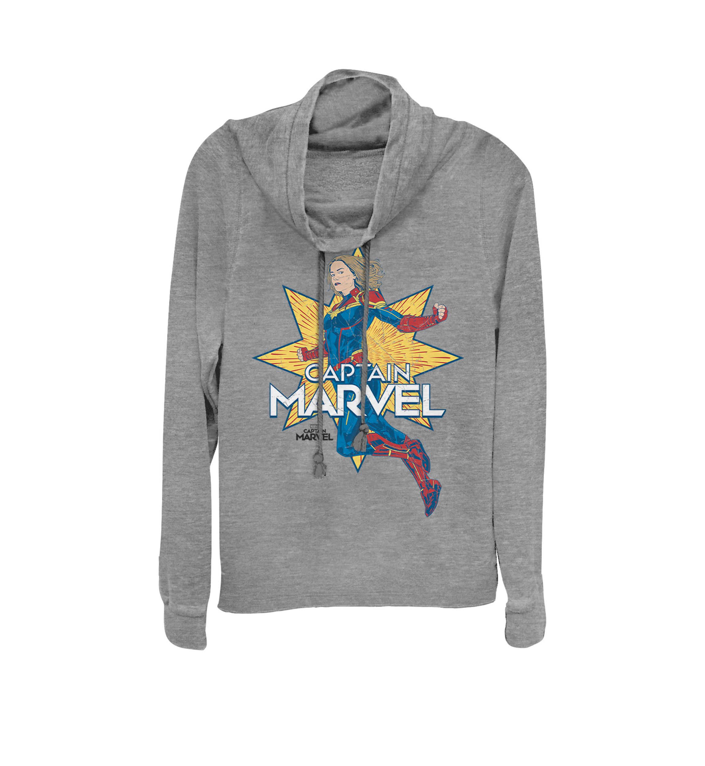 Captain Marvel™ Star Action Pose Cowl Neck Pullover