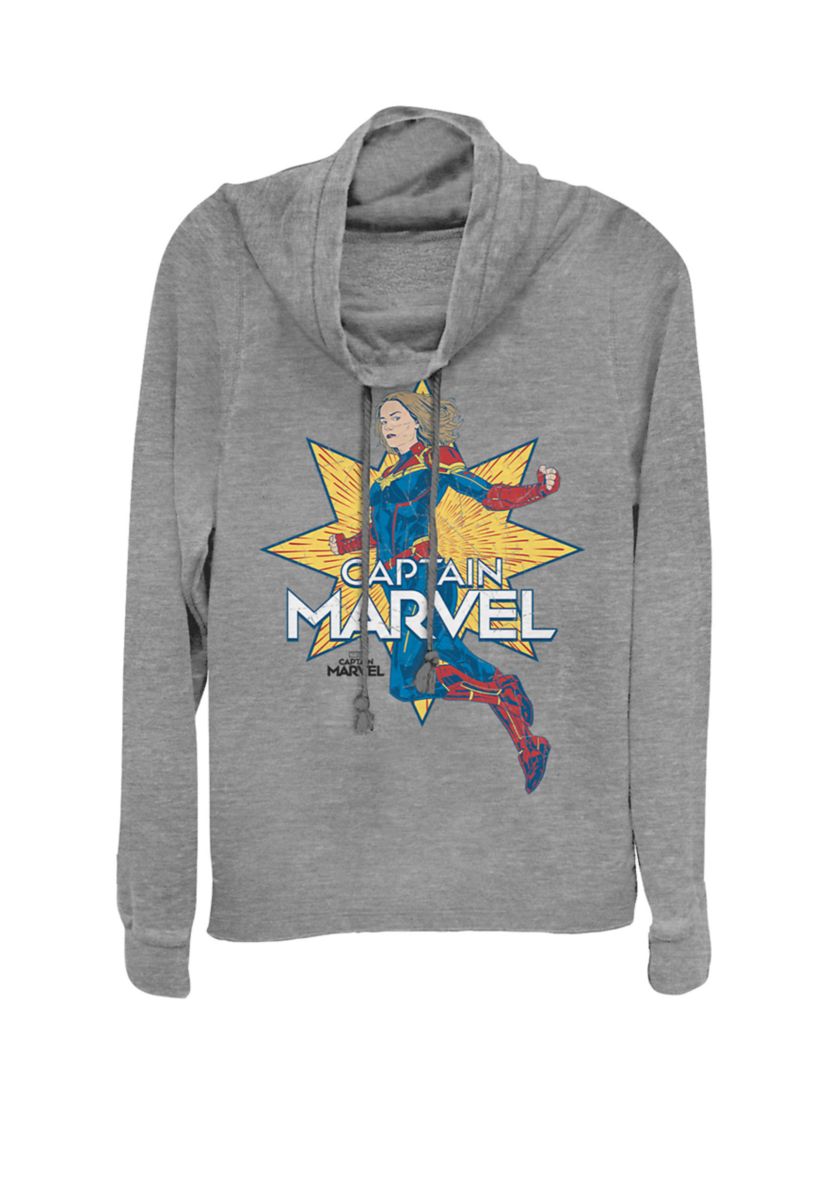 Captain Marvel™ Star Action Pose Cowl Neck Pullover