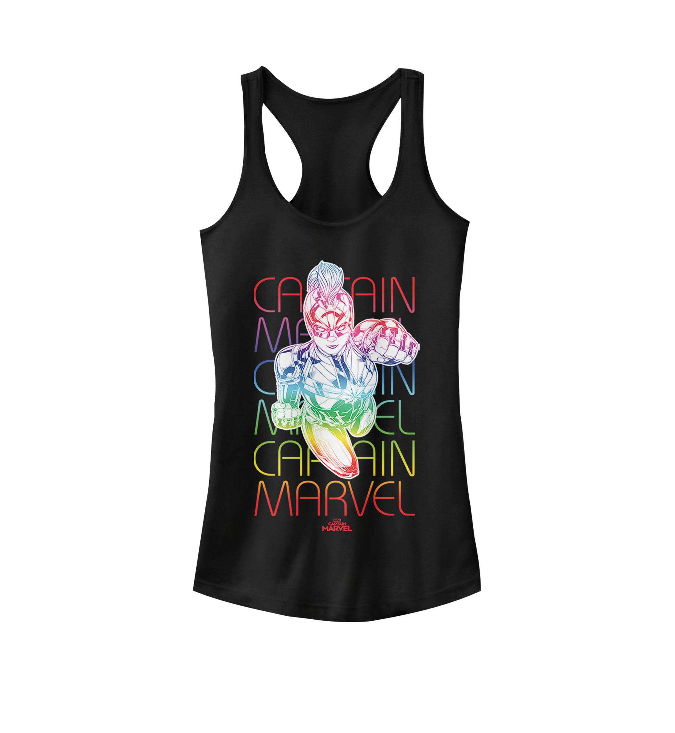 Captain Marvel™ Color Fade Word Stack Racerback Tank