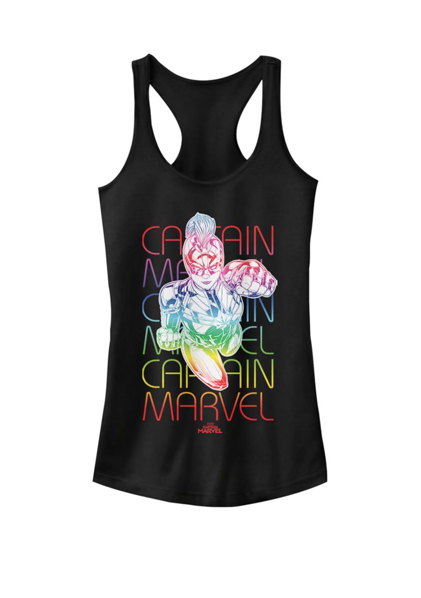 Captain Marvel™ Color Fade Word Stack Racerback Tank