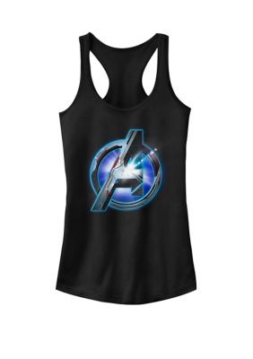 Marvel Women's Avengers Endgame Tech Logo Racerback Tank Top, Black, XXL