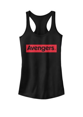 Marvel Women's Avengers Endgame Bold Red Simple Logo Racerback Tank Top, Black, XXL