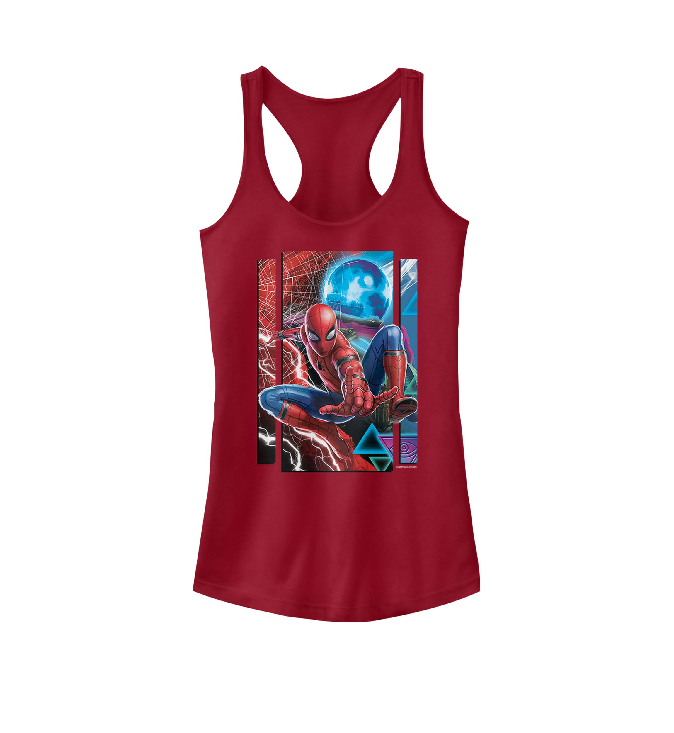 Spider-Man Far From Home Mysterio And Spidey Portrait Racerback Tank