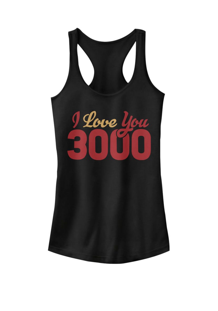 Avengers Endgame Iron Man I Love You 3000 Quote Bold Racerback Tank