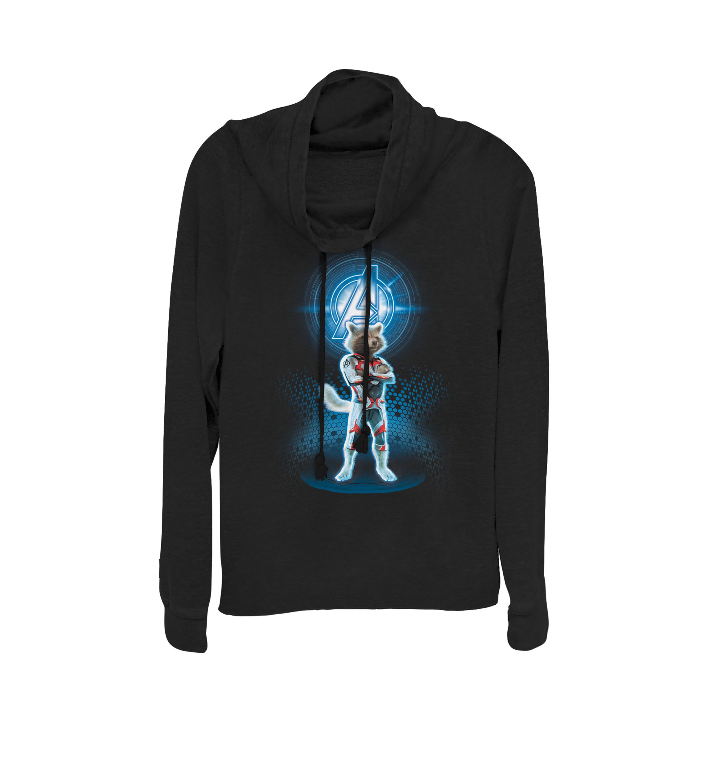 Avengers Endgame Logo Rocket Quantum Suit Portrait Cowl Neck Pullover