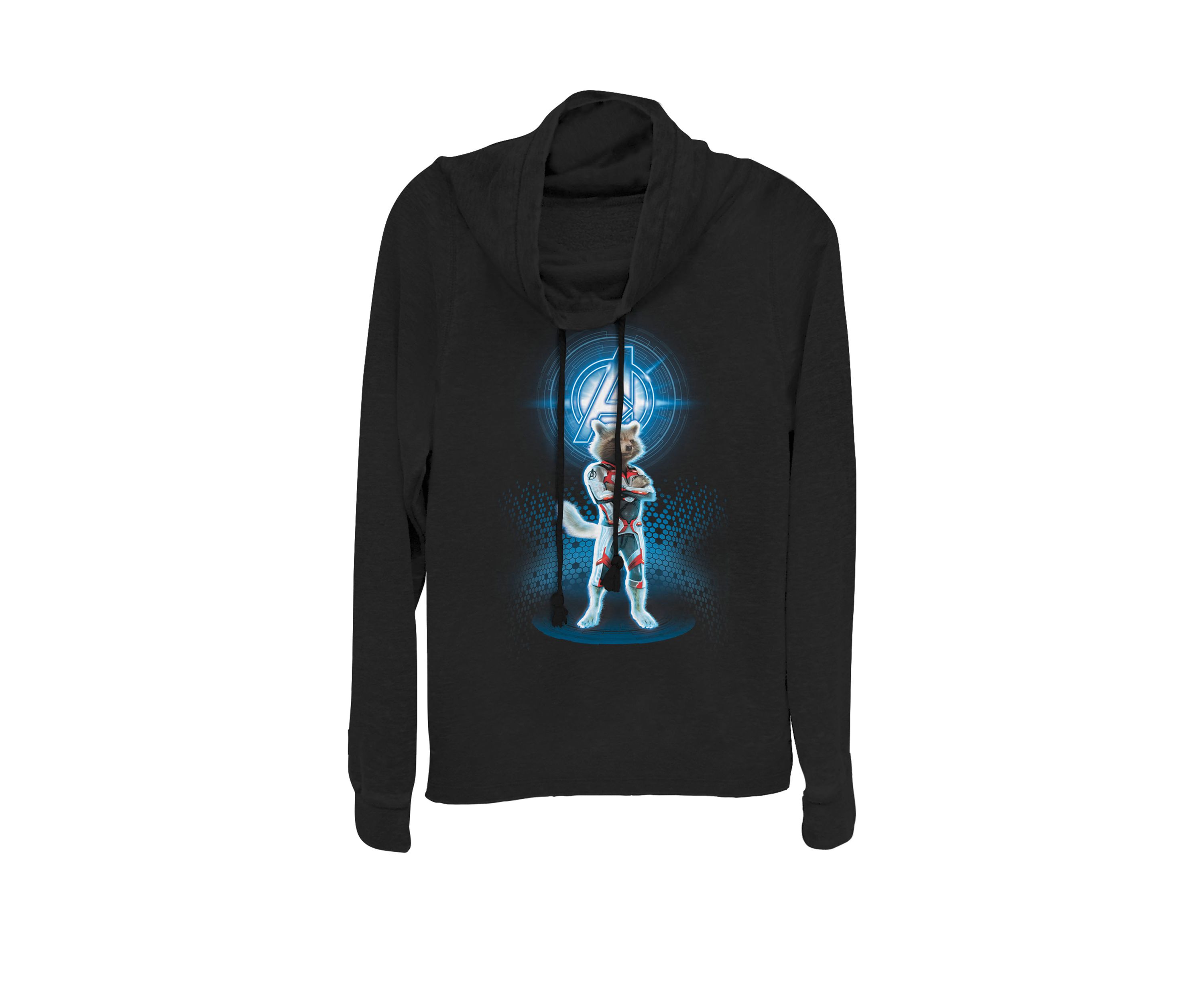 Avengers Endgame Logo Rocket Quantum Suit Portrait Cowl Neck Pullover