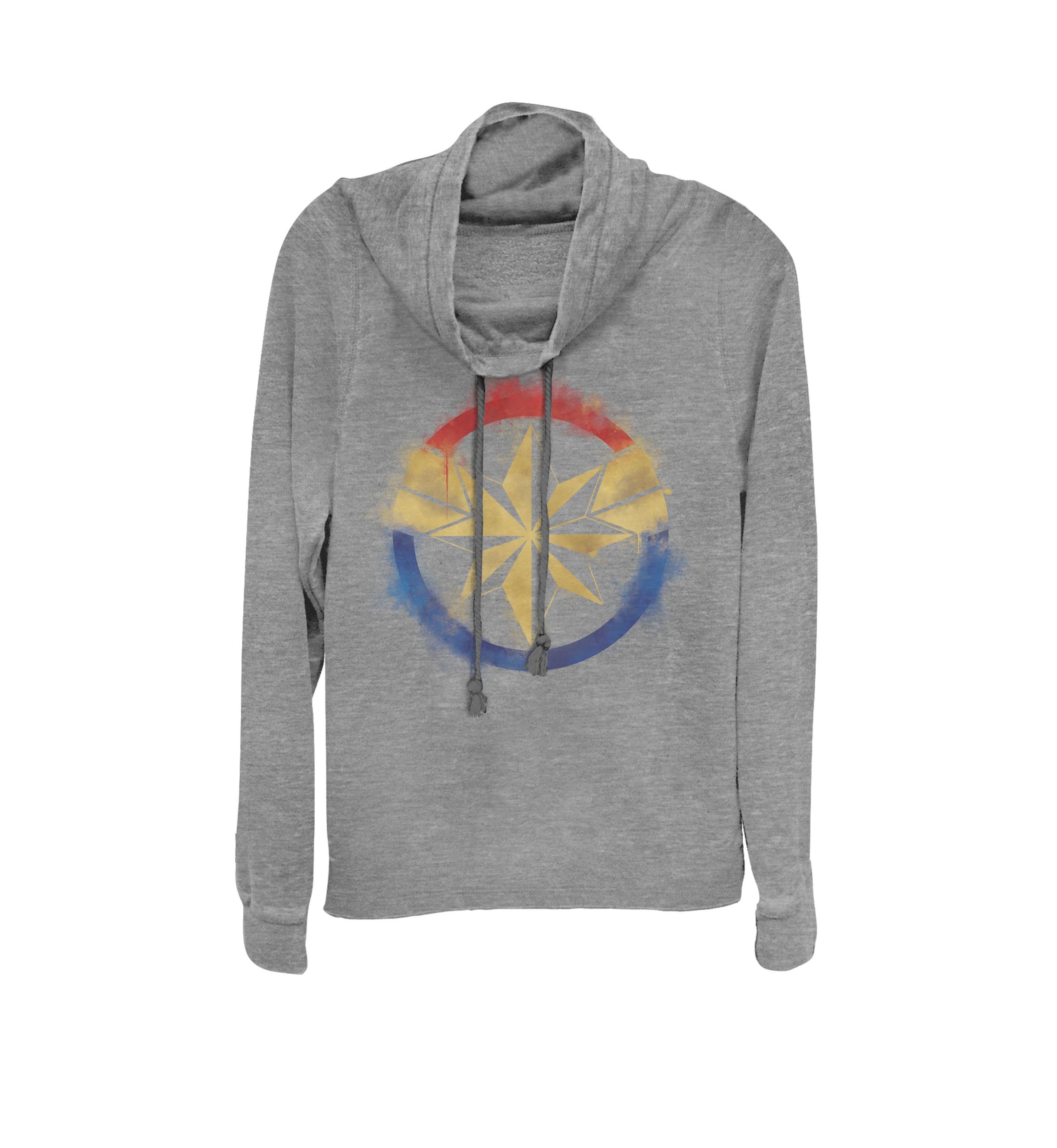 Avengers Endgame Captain Marvel™ Spray Paint Logo Cowl Neck Pullover