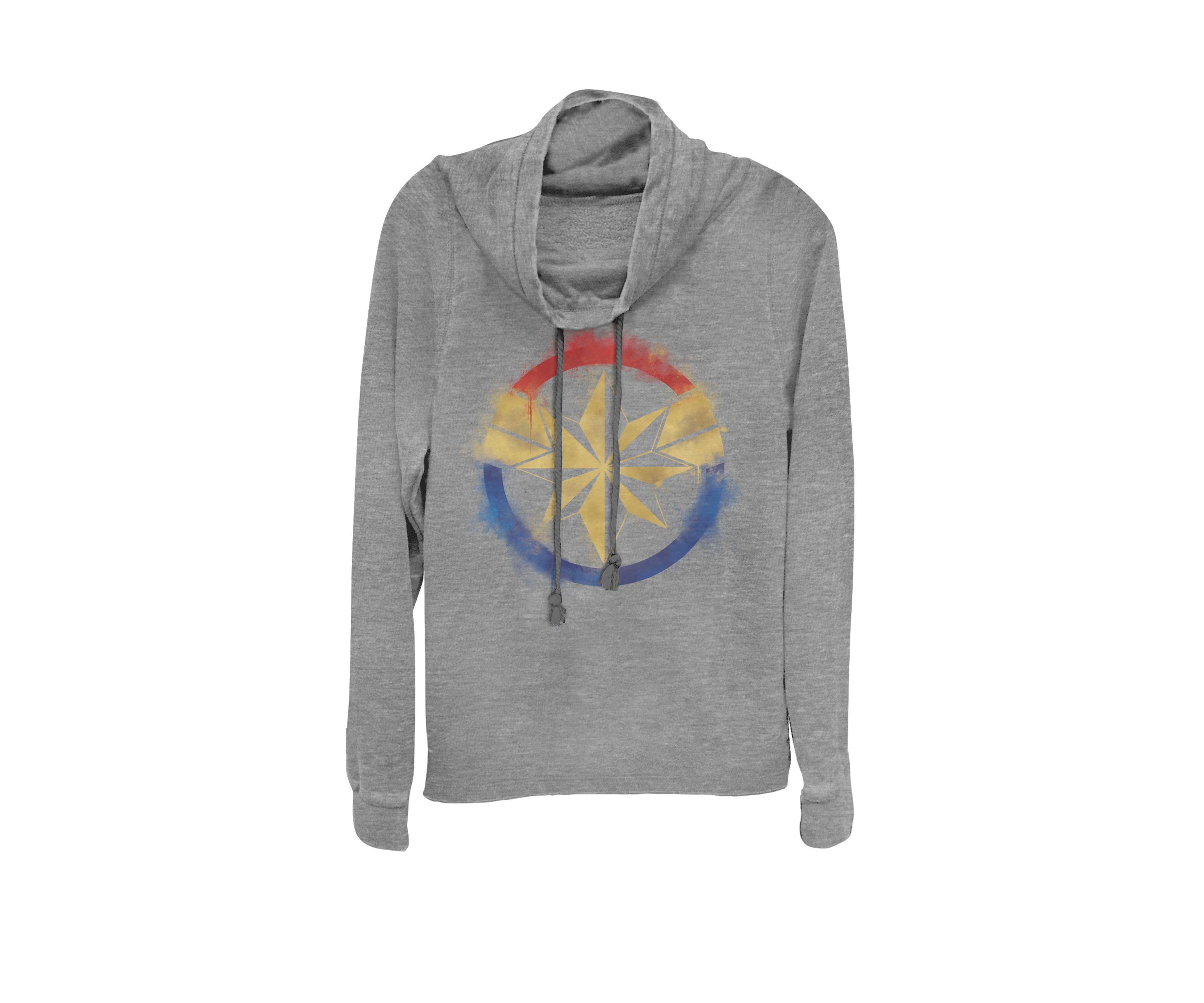 Avengers Endgame Captain Marvel™ Spray Paint Logo Cowl Neck Pullover