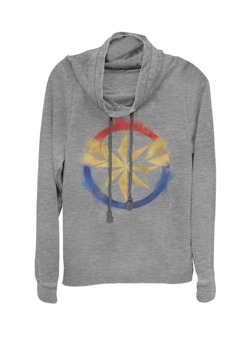 Avengers Endgame Captain Marvel™ Spray Paint Logo Cowl Neck Pullover