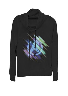 Marvel Women's Avengers Endgame Logo Swiped Colors Cowl Neck Pullover, Black, XSmall