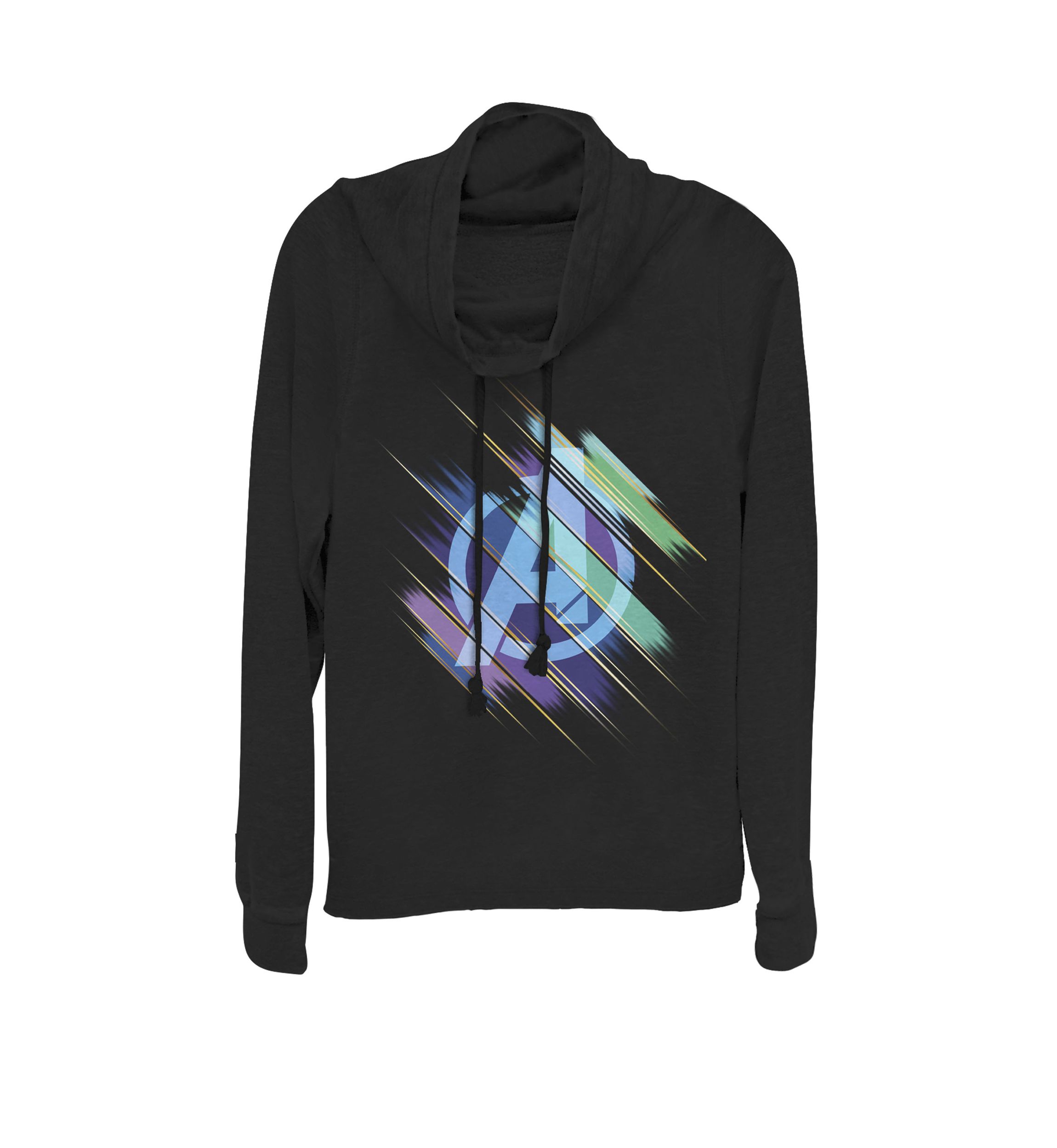 Avengers Endgame Logo Swiped Colors Cowl Neck Pullover
