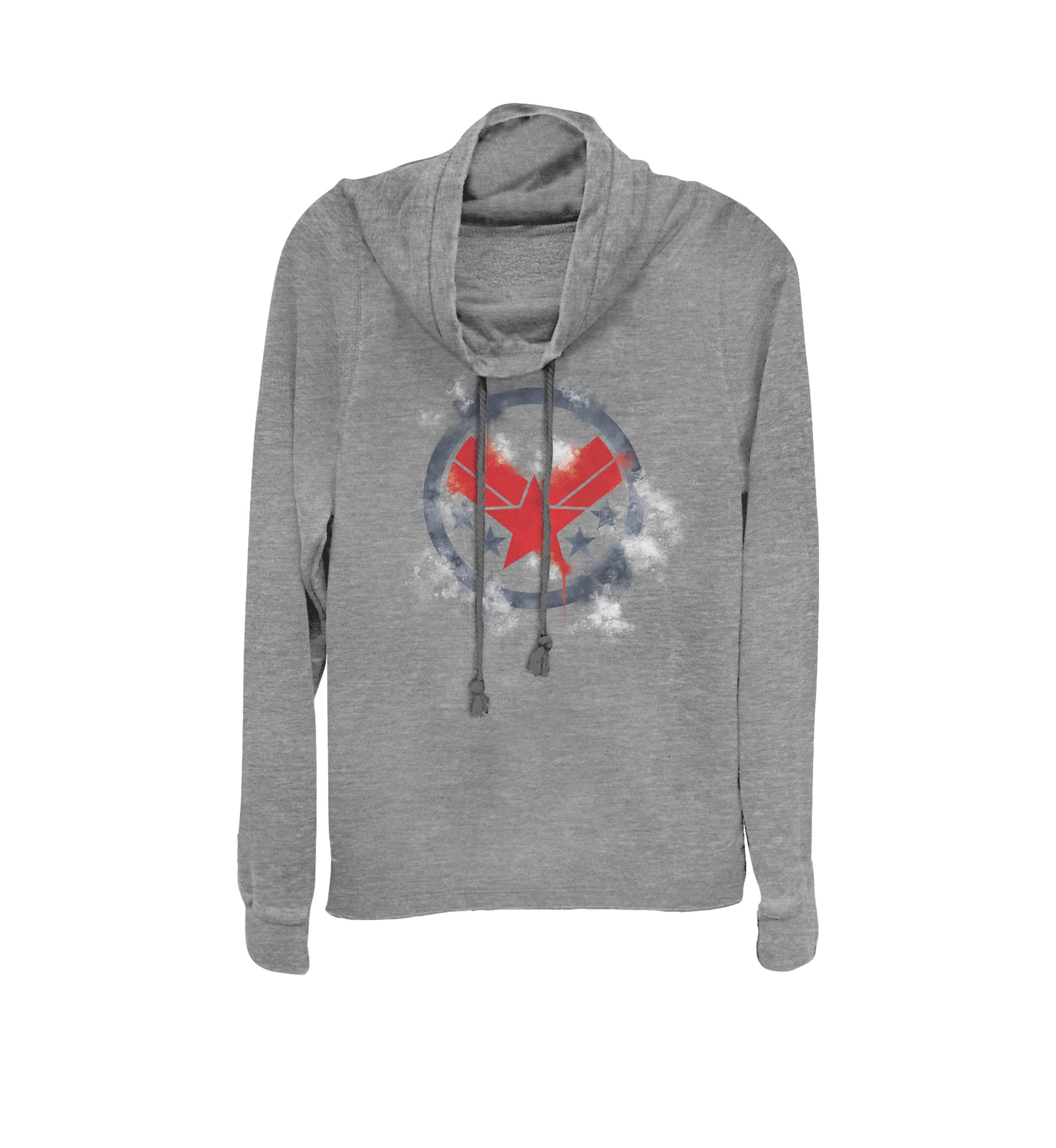 Avengers Endgame War Machine Spray Paint Logo Cowl Neck Pullover