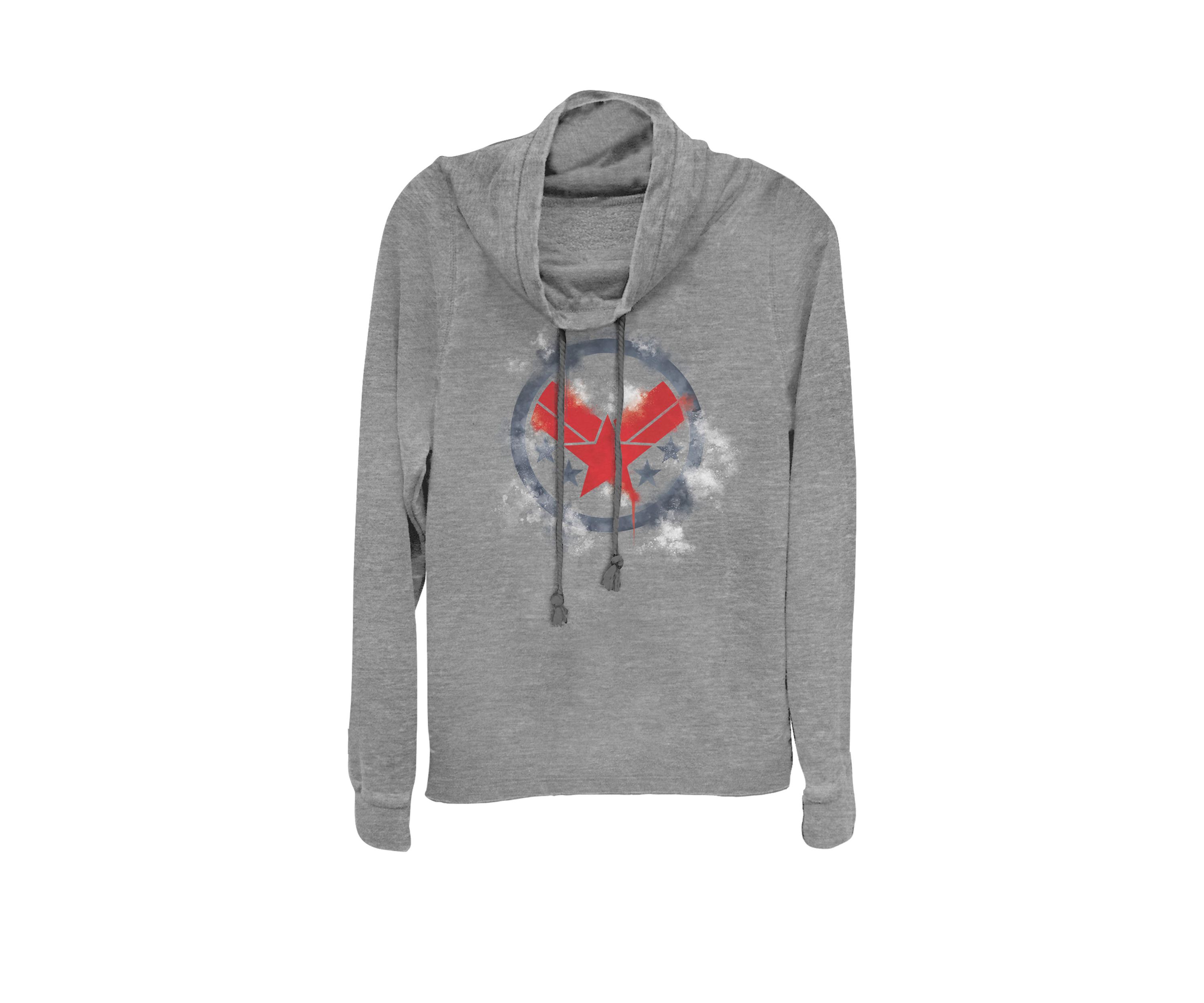 Avengers Endgame War Machine Spray Paint Logo Cowl Neck Pullover