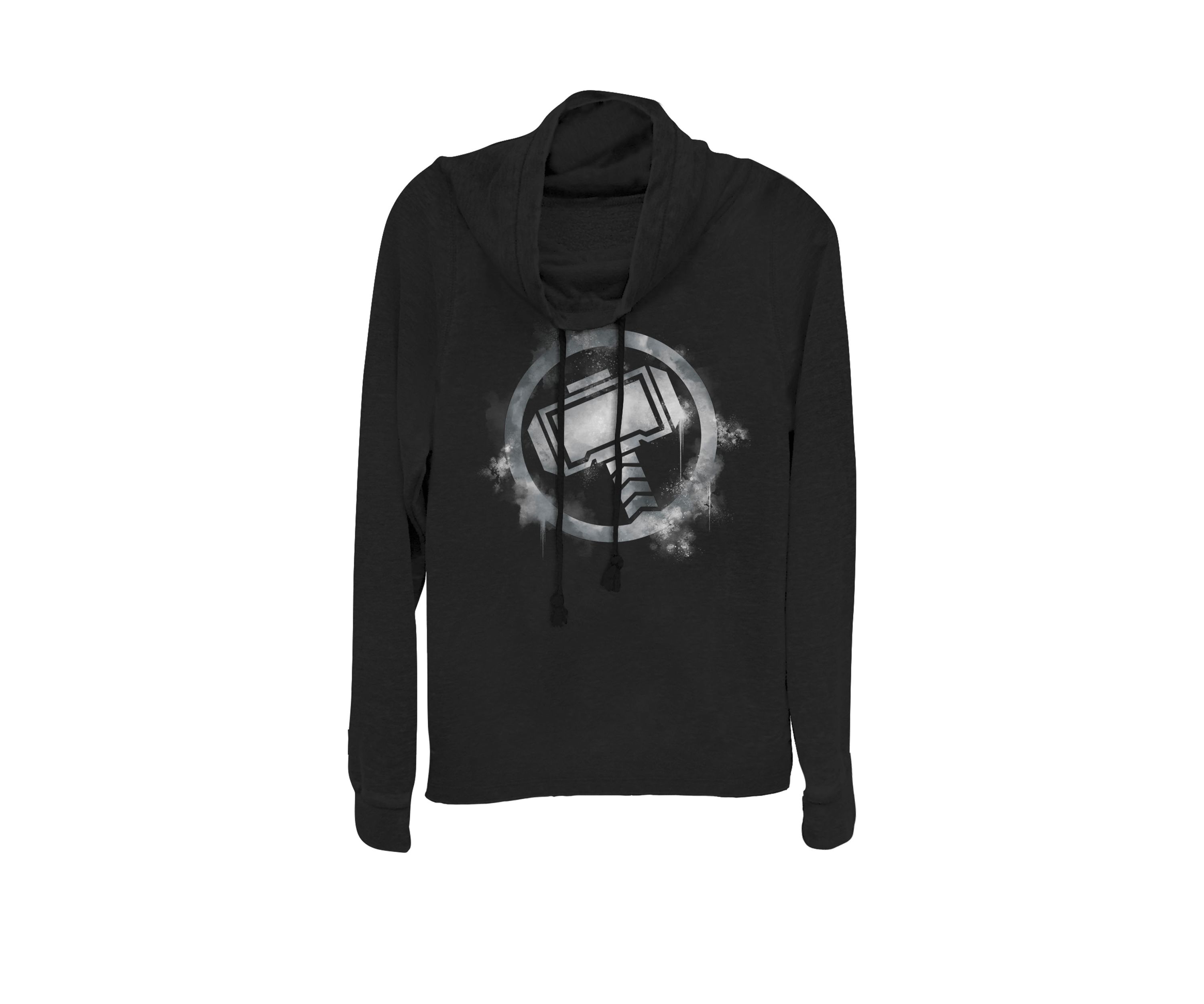 Avengers Endgame Thor Spray Paint Logo Cowl Neck Pullover