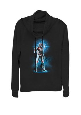 Marvel Women's Avengers Endgame Logo Ant-Man Quantum Suit Portrait Cowl Neck Pullover, Black, XSmall