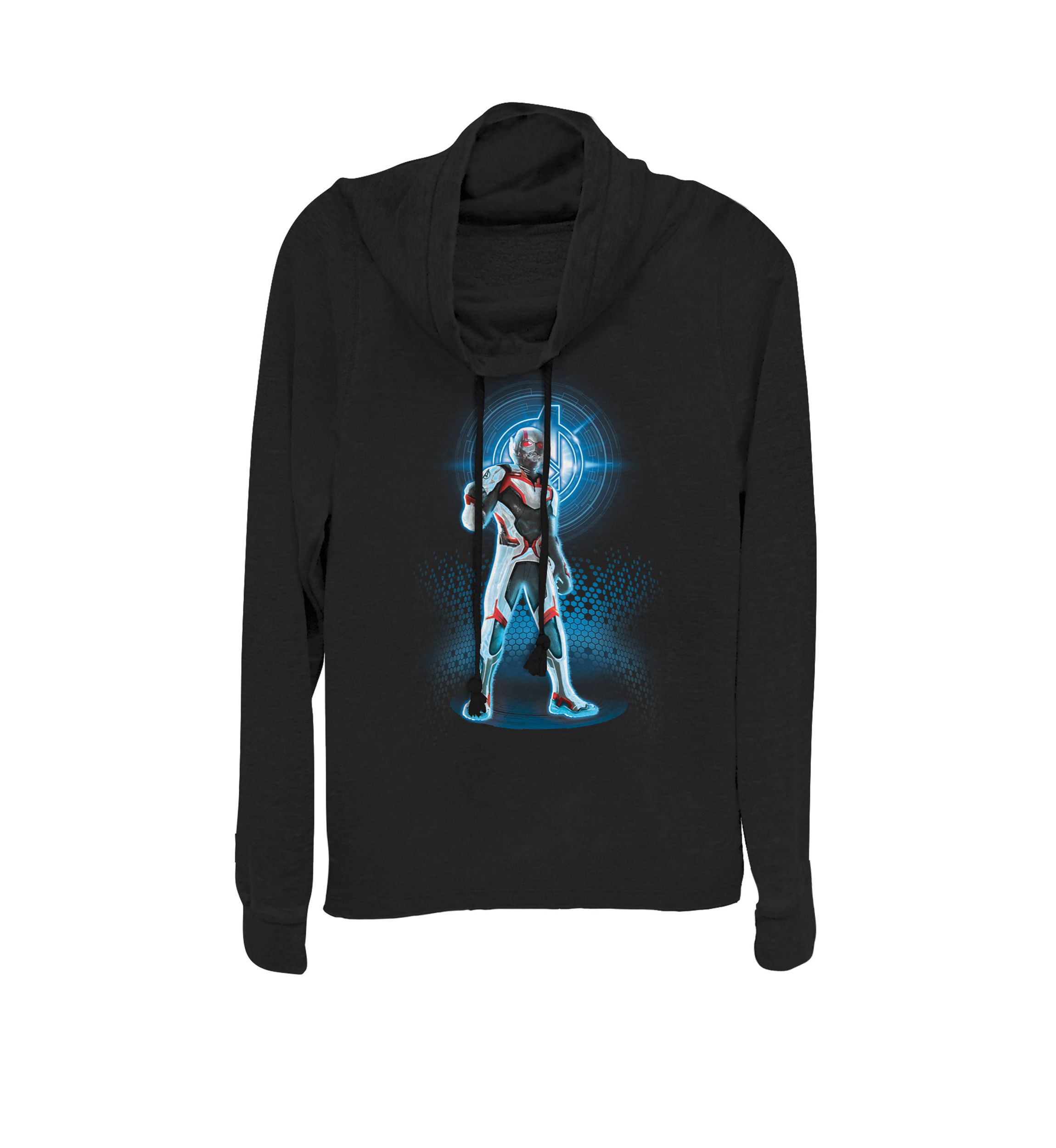 Avengers Endgame Logo Ant-Man Quantum Suit Portrait Cowl Neck Pullover