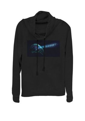 Marvel Women's Avengers Endgame Iron Man Mask Movie Quote Poster Cowl Neck Pullover, Black, XSmall