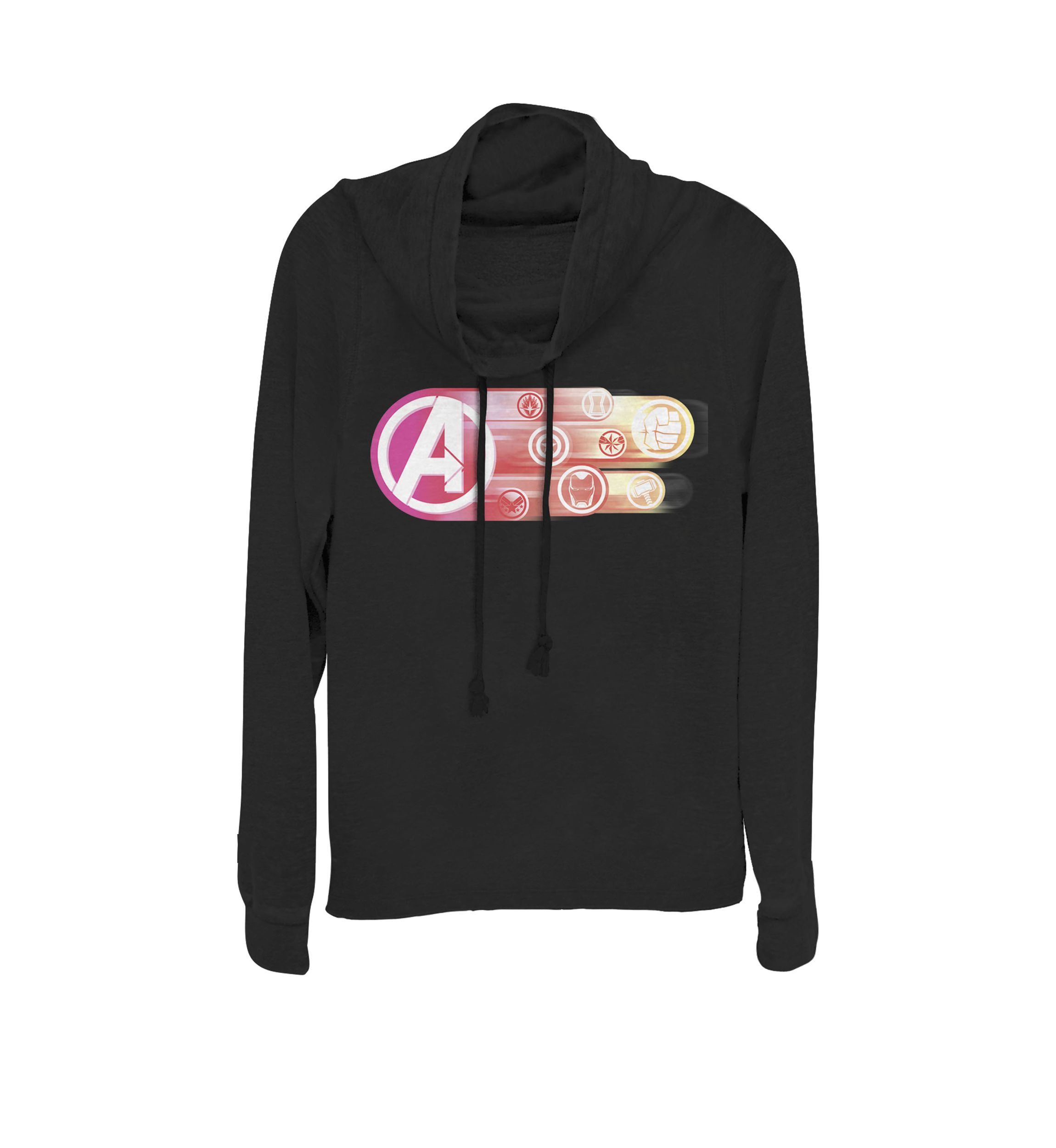 Avengers Endgame Team Symbols Avenger Color Fade Cowl Neck Pullover